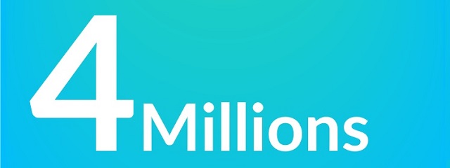 4 millions écrit sur fond bleu