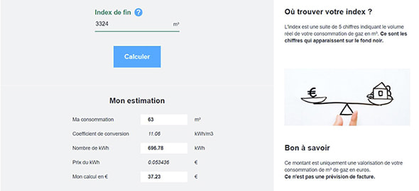 Coefficient de conversion du m3 de gaz naturel en kWh