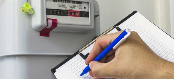 Le relevé d'un compteur gaz